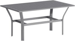 Outsunny Măsuță laterală din metal masă de balcon cu design cu lamele rezistentă la intemperii masă de cafea pentru grădină 91, 5 x 55 x 45 cm Gri închis | Aosom Romania (84G-651V00CG)