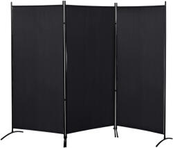 HomCom Paravan interior cu 3 panouri, separeu pliabil pentru spatii din metal si poliester, 253x50x182cm, bej | Aosom Romania (830-306V01BK)
