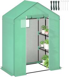 Outsunny Seră cu rafturi, Mini-seră, rezistentă la UV, fereastră de plasă, ușă cu fermoar, 143L x 74W x 190H cm, Verde | Aosom Romania (845-932V01GN)