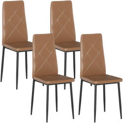 HomCom Set de 4 scaune de sufragerie cu spatar inalt, 41x50x97cm, maro | Aosom Romania (835-835V00BN)