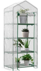 Outsunny Seră Verticală pentru Balcon și Terasă cu 4 Rafturi, Structură din Oțel și PE, 70x50x160 cm, Alb | Aosom Romania (845-228V02WT)