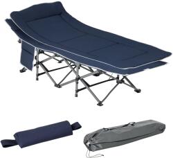 Outsunny Campingbett, pat pliabil cu pernă, 188 x 64, 5 x 53 cm, bleu foncé | Aosom Romania (A20-207DB)