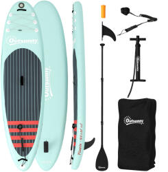 Outsunny Placă de Paddle Surf Gonflabilă 320 cm, cu Suprafață Antiderapantă, Vâslă Reglabilă din Aluminiu, Aripioară, Pompă și Rucsac | Aosom Romania (A33-035V00LB)