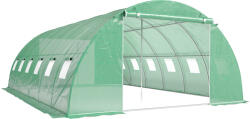 Outsunny Seră tunel de grădină Seră pentru legume oțel galvanizat Ø25mm și structură consolidată 395x595x199cm Verde | Aosom Romania (84H-605V00GN)