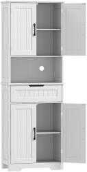 HOMCOM Mobilier de Bucătărie cu Sertar și 2 Dulapuri cu Rafturi Reglabile Alb | Aosom Romania (838-584V00WT)