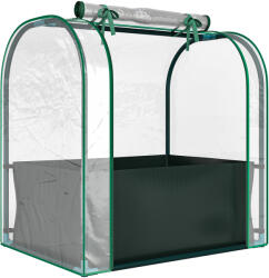 Outsunny Mini Seră de Grădină cu Sac de Plantare, Seră pentru Grădină cu Ușă Rulabilă, Structură din Oțel, Acoperire din Plastic, pentru Legume, Flori, Plante, Verde Închis | Aosom Romania (84H-436V00DG)