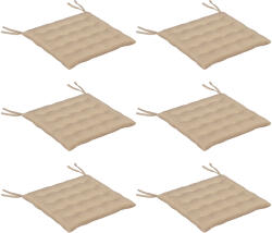 Outsunny Set de 6 Perne pentru Scaune de Dining 40x40 cm 6 Bucăți Perne pentru Scaune de Grădină Matlasate cu Benzi Kaki | Aosom Romania (84G-389V00KK)