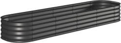 Outsunny Jardinieră pătrată modulabilă din oțel galvanizat pentru legume, plante, flori, 240 x 62 x 30 cm gri închis | Aosom Romania (845-981V03CG)