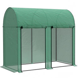 Outsunny Seră de grădină 2 m2 dim. 2L x 1l x 1, 78H m 2 Uși cu fermoar rulabile Oțel PE Densitate înaltă 140 g/m2 Anti-UV alb | Aosom Romania (84H-064V00GN)