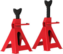 HOMCOM Set de 2 Suporturi pentru Mașină cu Înălțime de Ridicare Reglabilă, 20x17x29-42, 5 cm, Roșu | Aosom Romania (C20-065V00RD)