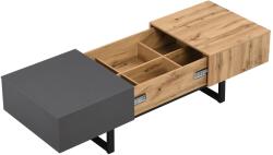 GL Store Măsuță de Cafea Modernă Multifuncțională Glisantă cu Spațiu de Depozitare Ascuns, Metal de Înaltă Calitate, pentru Casă și Birou, 155x55x22 cm, Naturală (F-GLS-WF324856SAA) Masa de cafea