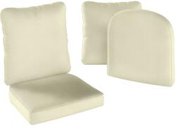 Outsunny Set de 2 perne pentru șezut cu spătar, pernă de șezut și de spătar pentru exterior și interior, crem | Aosom Romania (84G-675V00CW)