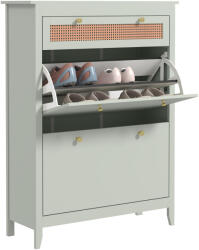 HomCom Sertar pentru 12 perechi de pantofi, cu 1 sertar extensibil, 2 sertare pliante, comodă pentru pantofi, 88 x 30 x 120 cm, Verde | Aosom Romania (837-286V92GN) Pantofar