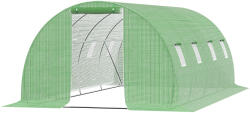 Outsunny Seră de Grădină Tunnel 18 m2 dim. 6L x 3l x 2H m - 8 ferestre, Ușă cu Fermoar Rulabil - Structură Tubulară Oțel Galvanizat, Folie PE de Înaltă Densitate Verde | Aosom Romania (845-619V02)