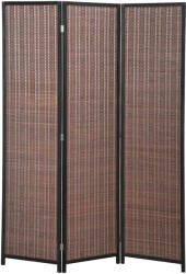 HomCom Paravan din lemn separator de cameră panou despărțitor pliabil 3 panouri 135 x 180 cm maro | Aosom Romania (830-700V01BN)