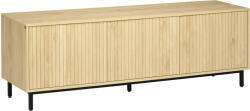 HomCom Mobilier banc TV, banc TV până la 65 de inci, 3 dulapuri, 2 orificii pentru cabluri, cu rafturi reglabile - dim. 150L x 40D x 51H cm | Aosom Romania (839-666V80AK)
