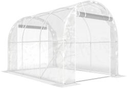 Outsunny Seră de Grădină Tip Tunel 2x3x2 m cu 2 Uși Rulabile, Seră pentru Legume, Flori și Fructe, cu 4 Bare Diagonale, Cadru din Oțel și Acoperiș PE, Transparentă | Aosom Romania (84H-443V00CR)