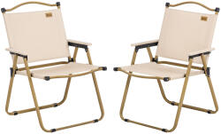 Outsunny Set de 2 scaune de camping scaun de pescuit pliant - tesatura Oxford si structura din otel 54 x 59 x 78 cm kaki | Aosom Romania (A20-317V01KK)