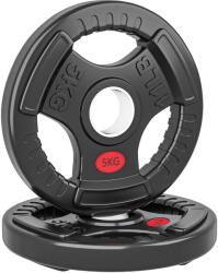 SPORTNOW Set Discuri de 5kg cu gaură de 5cm și trei mânere, din oțel și plastic negru | Aosom Romania (A91-423V01BK)