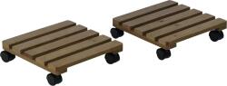 Outsunny Lot de 2 suporturi pentru plante pătrate, purtător de plante cu roți, suport pentru ghivece, pentru interior și exterior | Aosom Romania (845-649)