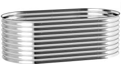 Outsunny Pat de grădină ridicat, rezistent la rugină din oțel galvanizat 160 x 80 x 56 cm argintiu | Aosom Romania (84H-236V00CG)