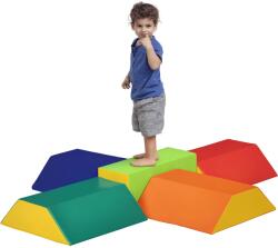 HOMCOM Set de Construcții Moi pentru Copii 1-3 Ani cu 5 Blocuri, 48.3x19.1x48.3 cm, Multicolor | Aosom Romania (3D0-014V00MX)