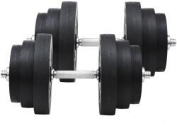 HOMCOM Set Haltere pentru Antrenament Acasă, Tuburi de Oțel și Plastic, Echipament Fitness, Negru | Aosom Romania (B1-0126)