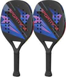 SPORTNOW Set rachete de tenis de plajă SPORTNOW, mâner antiderapant, fibră de carbon, Negru | Aosom Romania (A71-053V01BK) Racheta tenis