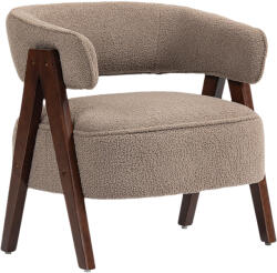HOMCOM Fotoliu de salon din material bouclé, scaun căptușit, șezut larg, spătar ergonomic, 70 x 64 x 71 cm, maro | Aosom Romania (83B-531V00LR)