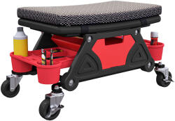 HomCom Scaun de atelier mobil 135 kg, scaun de mecanic cu roti rotative la 360°, 64, 5 x 33 x 35 cm, negru | Aosom Romania (C20-085V00BK)