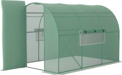 Outsunny Seră de Grădină Tunnel 6 m2 Oțel galvanizat consolidat diametru 2, 5 cm + PE Înaltă densitate ferestre Ușă Verde | Aosom Romania (845-142V00GN)