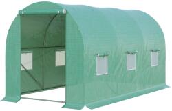 Outsunny Seră de Grădină Tunel 8 m2 4L x 2l x 1, 9H m Oțel galvanizat renforțat diametru 2, 4 cm + Polietilenă cu densitate ridicată ferestre ușă Verde | Aosom Romania (845-157)