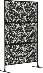 Outsunny Paravan Exterior cu 2 Picioare din Oțel, pentru Exterior și Grădină, 122x45x198 cm, Negru | Aosom Romania (844-610V00BK)