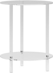 HOMCOM Măsuță Joasă Rotundă cu 2 Niveluri pentru Interior, Măsuță de Cafea din Acrilic, Ø40x50 cm, Transparentă | Aosom Romania (83B-024V00CR)