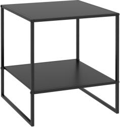 HOMCOM Masa Laterala, Masa de Capat Industriala cu Depozitare pe 2 Nivele, Masa de Efect Clasic cu Cadru din Otel, Negru (839-839V00BK)