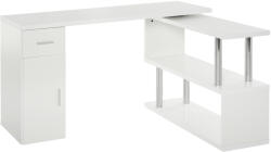 HomCom Birou Unghiular Modern din Lemn Spațiu de Lucru Generos 140x107x74.6 cm Design Contemporan pentru Birou | Aosom Romania (836-272WT)