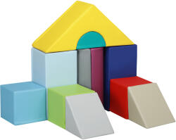 Soozier HOMCOM Set de Construcții Moi pentru Copii 1-3 Ani cu 11 Forme, 25x25x50 cm, Multicolor | Aosom Romania (3D0-008V01MX)