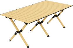 Outsunny Masă de camping 117 x 60 cm, masă pliantă din aluminiu cu blat rulabil aspect lemn, husă de transport, impermeabilă | Aosom Romania (A20-598V00AK)