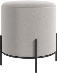 HOMCOM Pouf taburet pouf suport pentru picioare din catifea cu picioare din oțel pentru salon dormitor Ø 35 x 38 cm gri deschis | Aosom Romania (838-413V00LG)