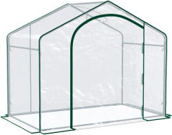 Outsunny Sera Cabina Portabila 6' x 3' x 6', Folie PE, Sera de Gradina cu Cadru de Otel, Usa cu Fermoar, Aerisire Superioara, pentru Flori, Legume, Puieti, Plante Tropicale, Verde | Aosom Romania (845-154V02CR