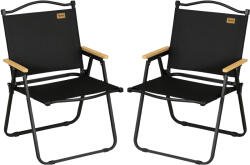 Outsunny Set 2 Scaune de Camping și Plajă Pliabile cu Cotiere, 54x59x78 cm, Negru | Aosom Romania (A20-317V01BK)