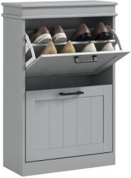 HomCom Mobilier pentru depozitare a pantofilor, 2 uși rabatabile, rafturi reglabile, pentru intrare, coridor, 54 x 24 x 82, 5 cm, gri | Aosom Romania (837-414V80GY) Pantofar