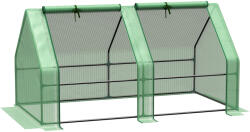 Outsunny Mini Seră Portabilă cu Uși Mari cu Fermoar și Acoperiș din PE pentru Protecție Împotriva Apei/UV, 180x90x90 cm, Verde | Aosom Romania (845-204V03GN)