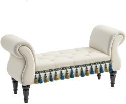 HOMCOM Bancă de Așteptare, Sitzbank, Design Vintage, până la 150 kg, 117x40x58 cm, Bej | Aosom Romania (831-305V00BG)