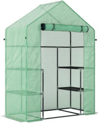 Outsunny PE impermeabil și rezistent la UV Grădină seră pentru plante cu rafturi și accesorii de montare, 142x73x195cm, verde | Aosom Romania (845-139V00GN)
