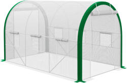 Outsunny Sere tunel, sera, usi cu fermoar, ferestre cu plasa, cadru metalic, 3, 5 x 2 x 2m, alb | Aosom Romania (845-925V00WT)