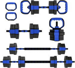 SPORTNOW Set Greutăți Fitness 6 în 1 Multifuncțional, 20 kg din Plastic și Nisip, 125x18x18 cm, Albastru | Aosom Romania (A91-414V01BU)