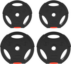 SPORTNOW Set Discuri de Greutăți cu Două Discuri de 5 kg și Două Discuri de 2, 5 kg, Negru | Aosom Romania (A91-364V00BK)