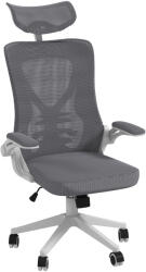 Vinsetto Scaun Ergonomic de Birou Reglabil cu Tetiera Suport Lombar Cotiere Rabatabile Gri/Negru 65x64x120-130cm | Aosom Romania (921-654V01CG)