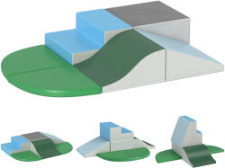 HOMCOM Set Construcții Moi pentru Copii 1-3 Ani cu 6 Piese, 150x100x24 cm, Multicolor | Aosom Romania (3D0-016V00MX)